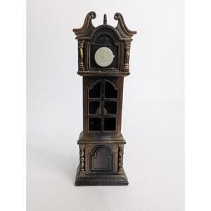 Vintage Die-Cast Metal Miniature Grandfather Clock Pencil Sharpener
